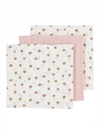 Gauze (muslin) diaper set 70x70, 3pcs. Meyco Baby (Mini Panther Pink)