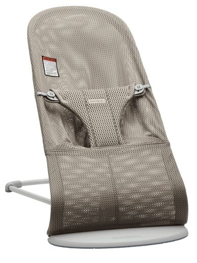 BabyBjörn šūpuļkrēsliņš ar rotaļlietu Bliss Mesh, grey/beige