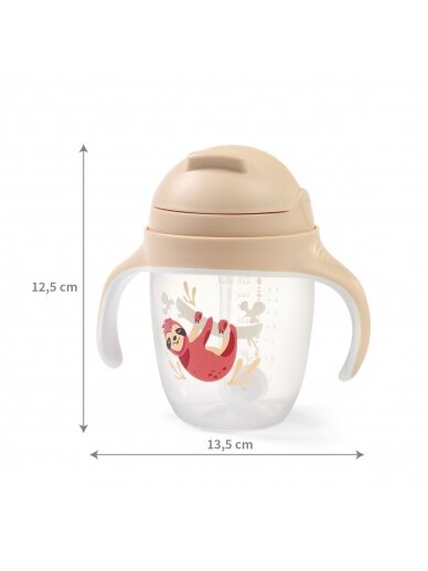 Krūzīte ar salmiņu Babyono 1464/04, brūna, 6 mēn+, 240 ml 6