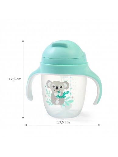 Krūzīte ar salmiņu Babyono 1464/03, zaļa, 6 mēn+, 240 ml 8