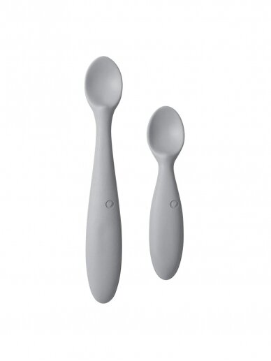 Set of silicone spoons, 2 pcs., Bibs (Cloud)