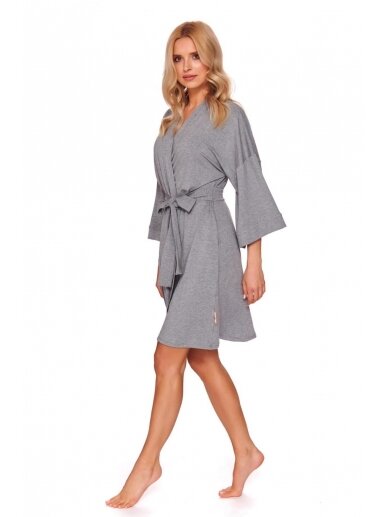 Bamboo maternity robe by DN (grey) 1