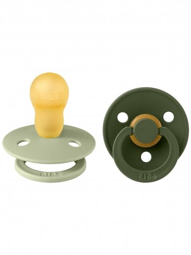 BIBS Colour Round Pacifier 2 gab.. (Sage/Hunter green) 0+months