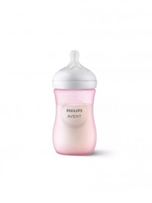 Pudelīte Philips Avent Natural Response, rozā, 1 mēn+, 260 ml