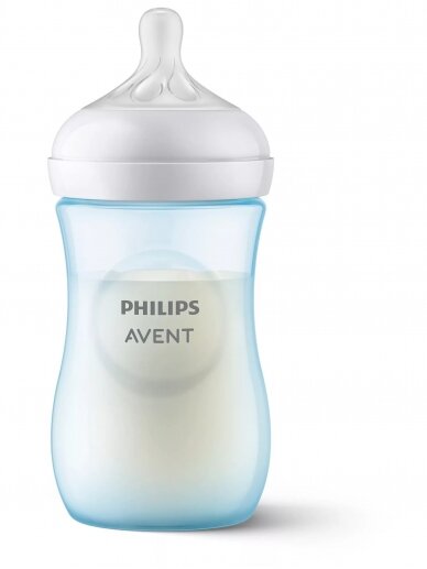 Pudelīte Philips Avent Natural Response, zila, 1 mēn+, 260 ml