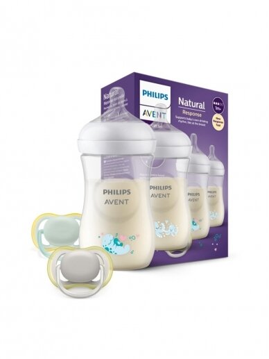 Pudeles ar knupīšiem Philips Avent Responsive SCD837/11, 0 mēn+ 1