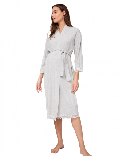 Maternity robe, Seraphine (Grey)