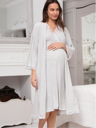 Maternity robe, Seraphine (Grey) 3