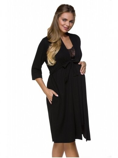 Maternity robe by lupoline (black)