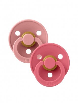 BIBS Colour Anatomical Pacifier 2 gab.. (Dusty pink/Coral) 6+months