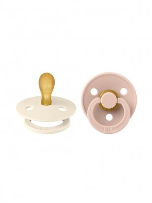 BIBS Colour Symmetrical Pacifier  2 gab. (Ivory/Blush) 0+months