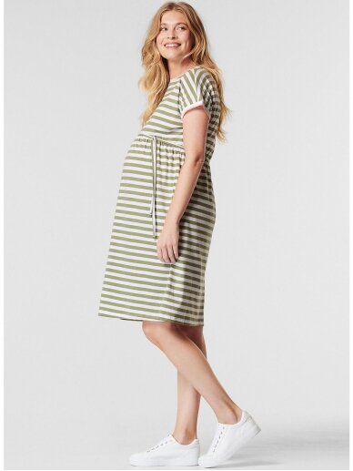 Striped dress, Real Olive by Esprit (white/khaki) 3