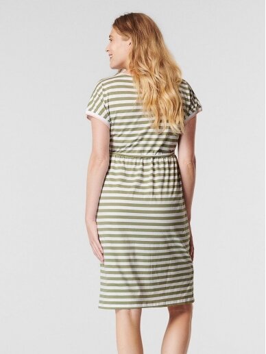 Striped dress, Real Olive by Esprit (white/khaki) 5