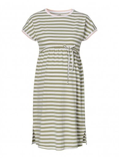 Striped dress, Real Olive by Esprit (white/khaki) 1