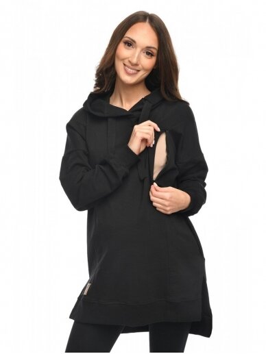 Hoodie for pregnant women "Aurellia" Black by Mija 1