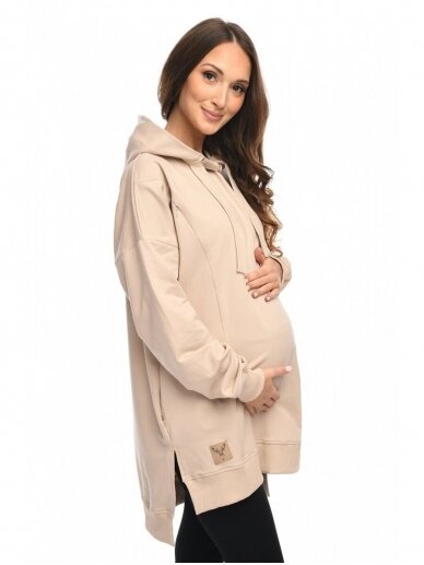 Hoodie for pregnant women "Aurellia" Beige by Mija 1