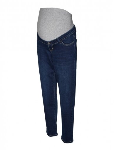 VMMZIA slim grey jeans by Mama;licious (dark blue)