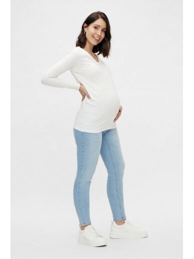 Mlsavanna slim fit maternity jeans by Mama;licious (light blue) 1