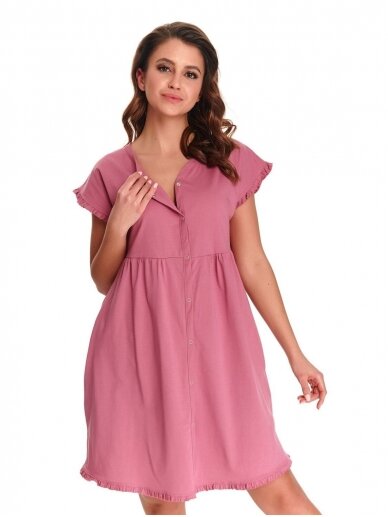 Organic cotton nightdress by DN (pink) 5