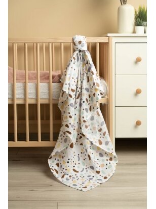 Sensillo Muslin swaddle blanket stones 120x120