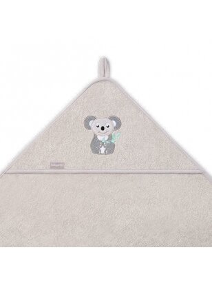 Babyono 346/05 Bamboo hooded towel NATURAL BAMBOO GREY 100X100cm