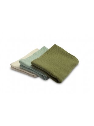 Sensillo MUSLIN DIAPER UNIFORM GREEN (Pack - 3 pcs)