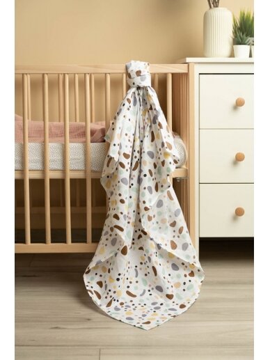 Sensillo Muslin swaddle blanket stones 120x120 1