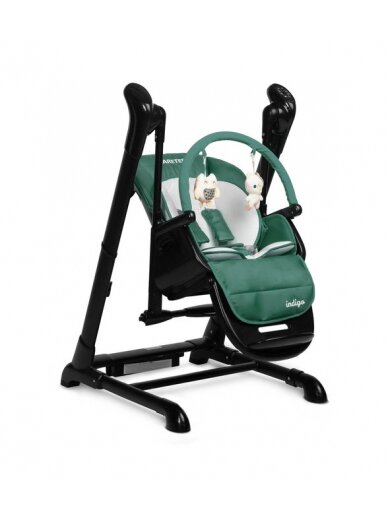 Daudzfunkcionāls barošanas krēsls Caretero Indigo, black/green 3