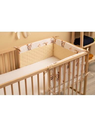 Bērnu gultas aizsargs Sensillo, 120 cm, Bunny Beige 5