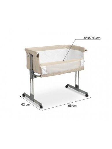 CARETERO BEDSIDE CRIB - gultiņa SLEEP2GETHER BEIGE 17