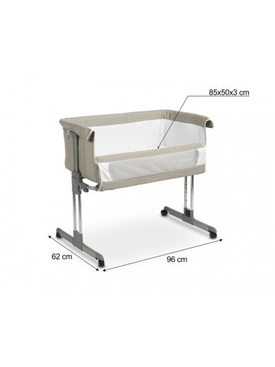 Caretero BEDSIDE CRIB SLEEP2GETHER GREY 18