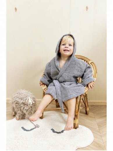 Terry bathrobe for children, Meyco Baby, (Grey) 3