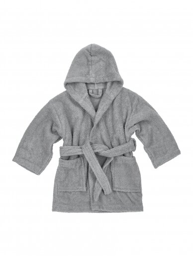 Terry bathrobe for children, Meyco Baby, (Grey)