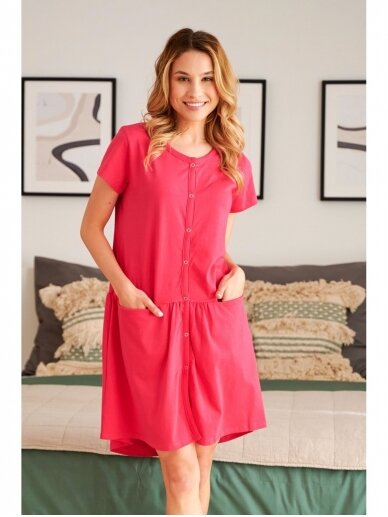 Maternity breastfeeding nightdress by DN (hot pink) 6