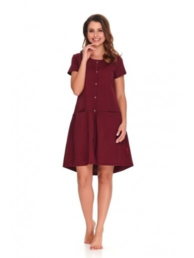 Maternity breastfeeding nightdress Sangria by DN (burgundy) 1