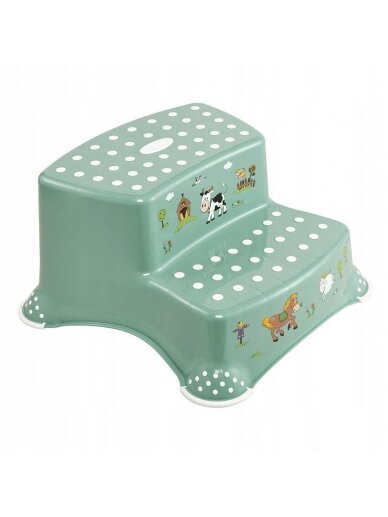 KEEEPER double step stool FUNNY FARM, green, 10031