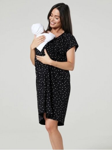 Maternity & Nursing labour nightdress by CC (black) 2