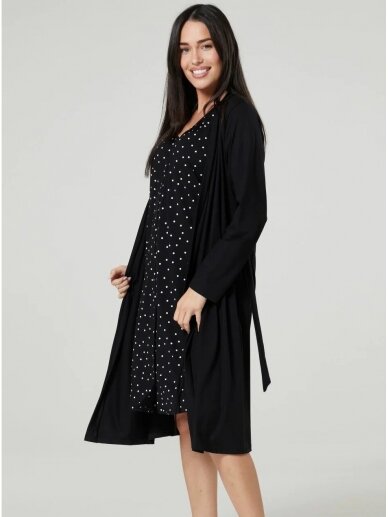 Maternity & Nursing labour nightdress by CC (black) 4