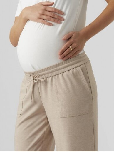 Wide leisure pants for pregnant and nursing mothers MLMalin, Mama;licious (sand) ​ 3