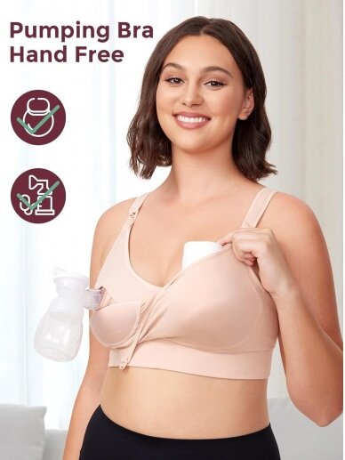 Hands-free bra for pumping and breastfeeding, Momcozy (Oyster pink) 1