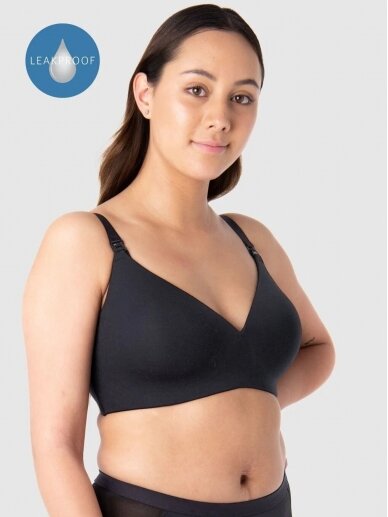 EMBRACE LEAKPROOF BLACK T-SHIRT NURSING BRA - WIREFREE 1