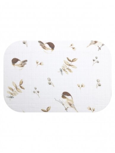 Muslin diaper, 70x80, Little bird, by Ega