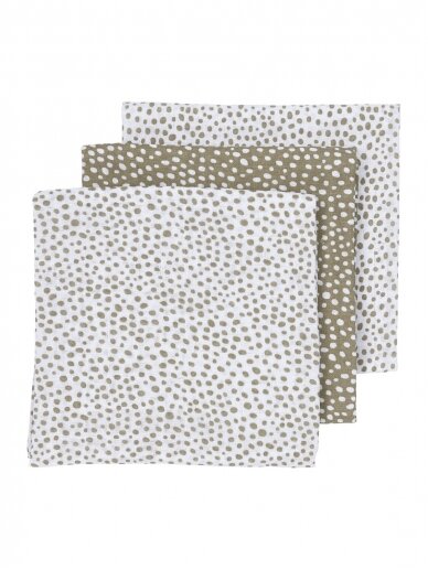 Muslin diapers set, 3 pcs. 70x70, Meyco Baby (Cheetah taupe)