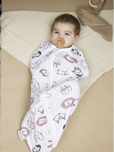 Sleeping bag-cocoon for baby 70 cm, TOG 0.3, Meyco Baby (Animal multi) 2