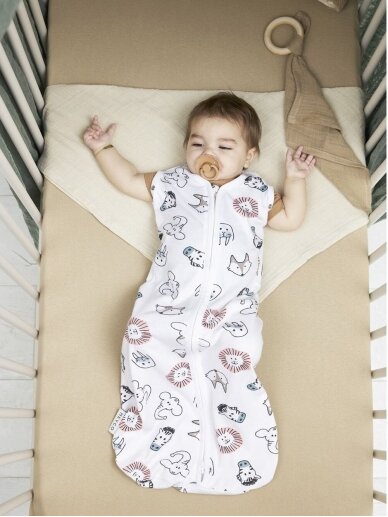 Sleeping bag-cocoon for baby 70 cm, TOG 0.3, Meyco Baby (Animal multi) 1