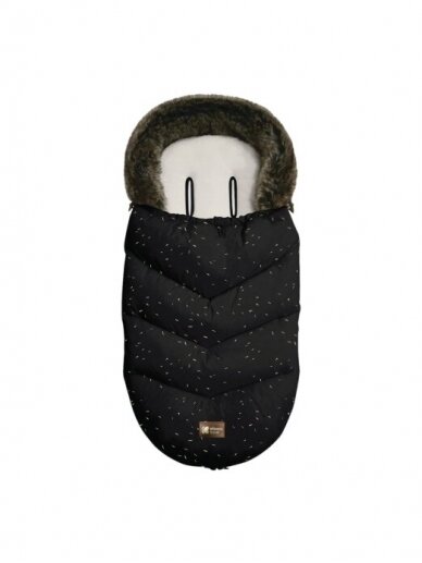 Footmuff Luxury Fur Confetti Black, Kikkaboo