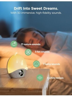 momcozy Sunrise Alarm Clock, Wake Up Light, Sunrise Simulation, Bedside Lamp