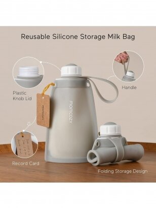 Atkārtoti lietojami silikona maisiņi mātes piena uzglabāšanai Momcozy, 2 gab.