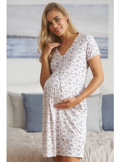 Maternity breastfeeding nightdress by DN (papaya bloom) 1