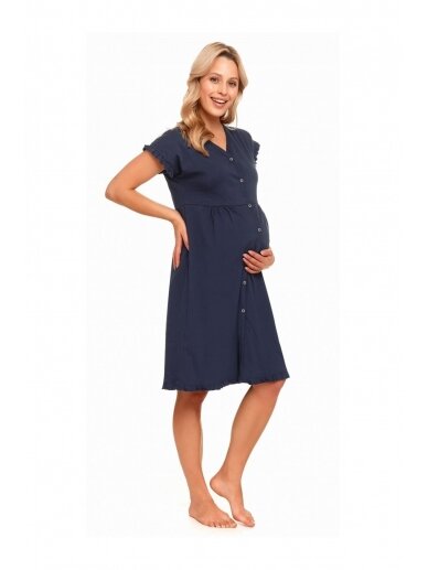 Organic cotton nightdress by DN (navy blue)